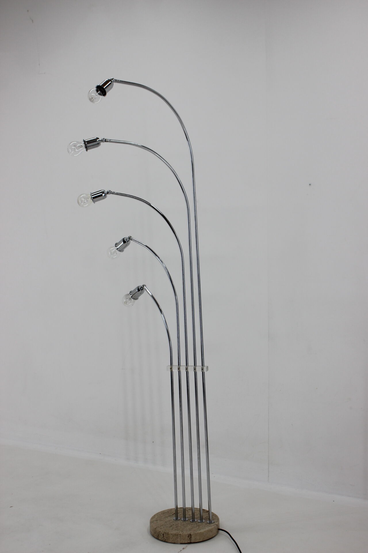 1970s Chrome and Marble Floor Lamp , Italy