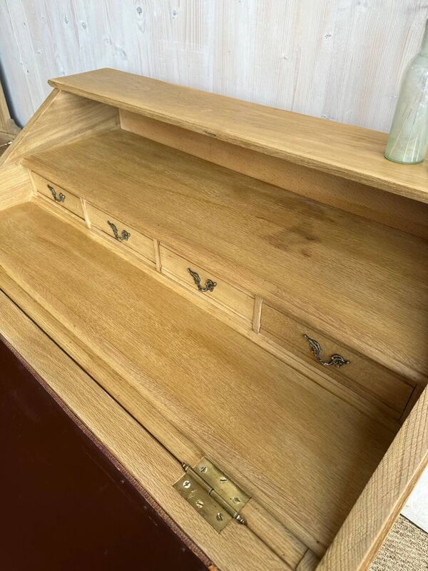 Secrétaire ancien en chêne – bois clair ciré – style Louis XV