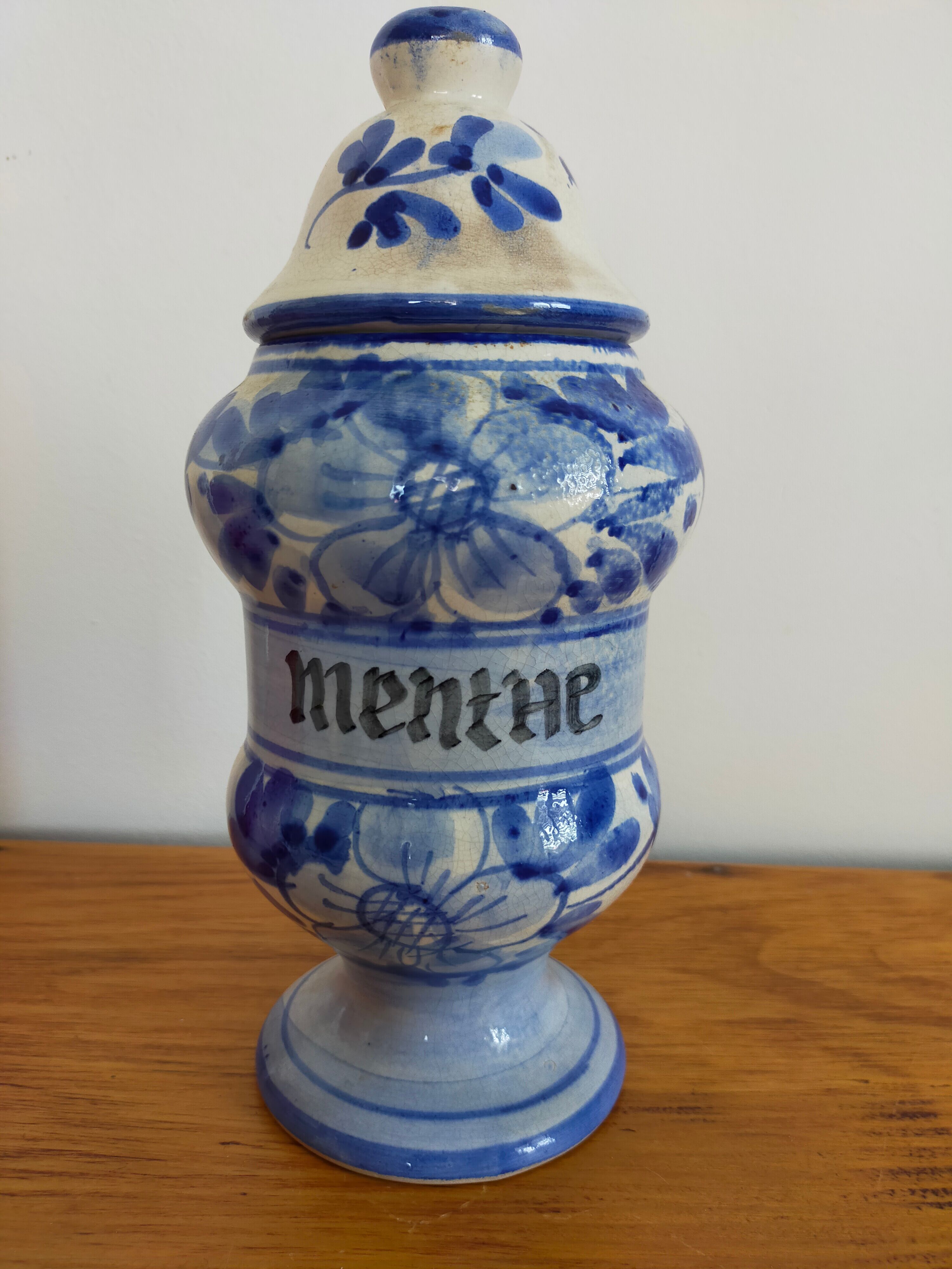 Pharmacy pot old vintage apothecary herbalist mint