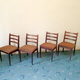Set 4pcs vintage dining chair jitona mid century 70s wood czechoslovakia