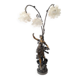 Bronze lamp signed Auguste Moreau – Woman with a shell