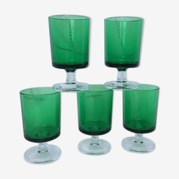 Lot de 5 verres à vin Luminarc Arcoroc année 1970