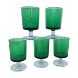 Set of 5 wine glasses Luminarc Arcoroc year 1970