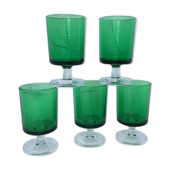 Lot de 5 verres à vin Luminarc Arcoroc année 1970