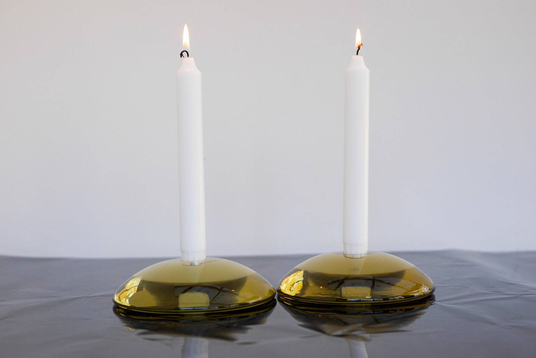 Glass candleholders by Anne Nilsson for Kosta, 2000s, set of 2