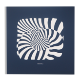 Victor vasarely : zèbres sur fond bleu - sérigraphie originale signée