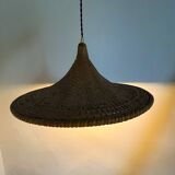 Woven wicker hat pendant