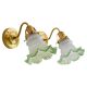 Glass sconces, Danish modern classic Scandinavian glass and brass wall lights.