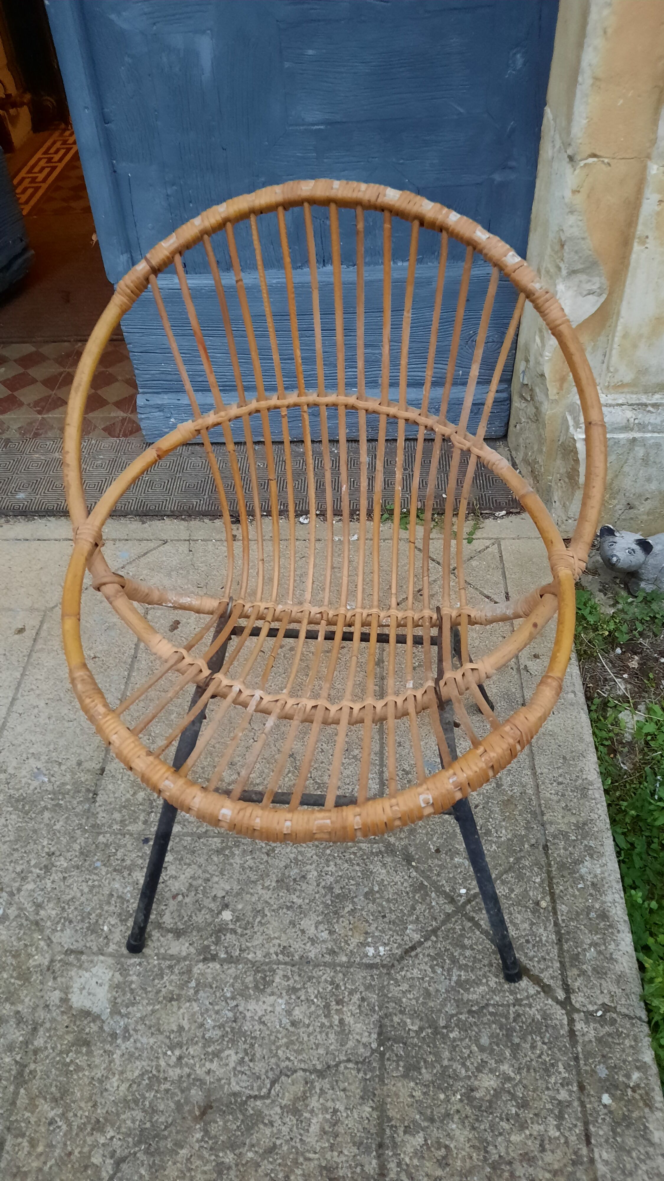 Salon en rotin vintage
