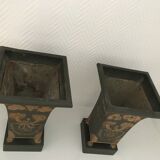 Pair of day-to-day tin planters Directory