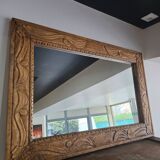 Large wall mirror in carved wood – handcrafted work