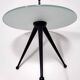 Tripod Beech and Glass Side Table, Italy, 1980s