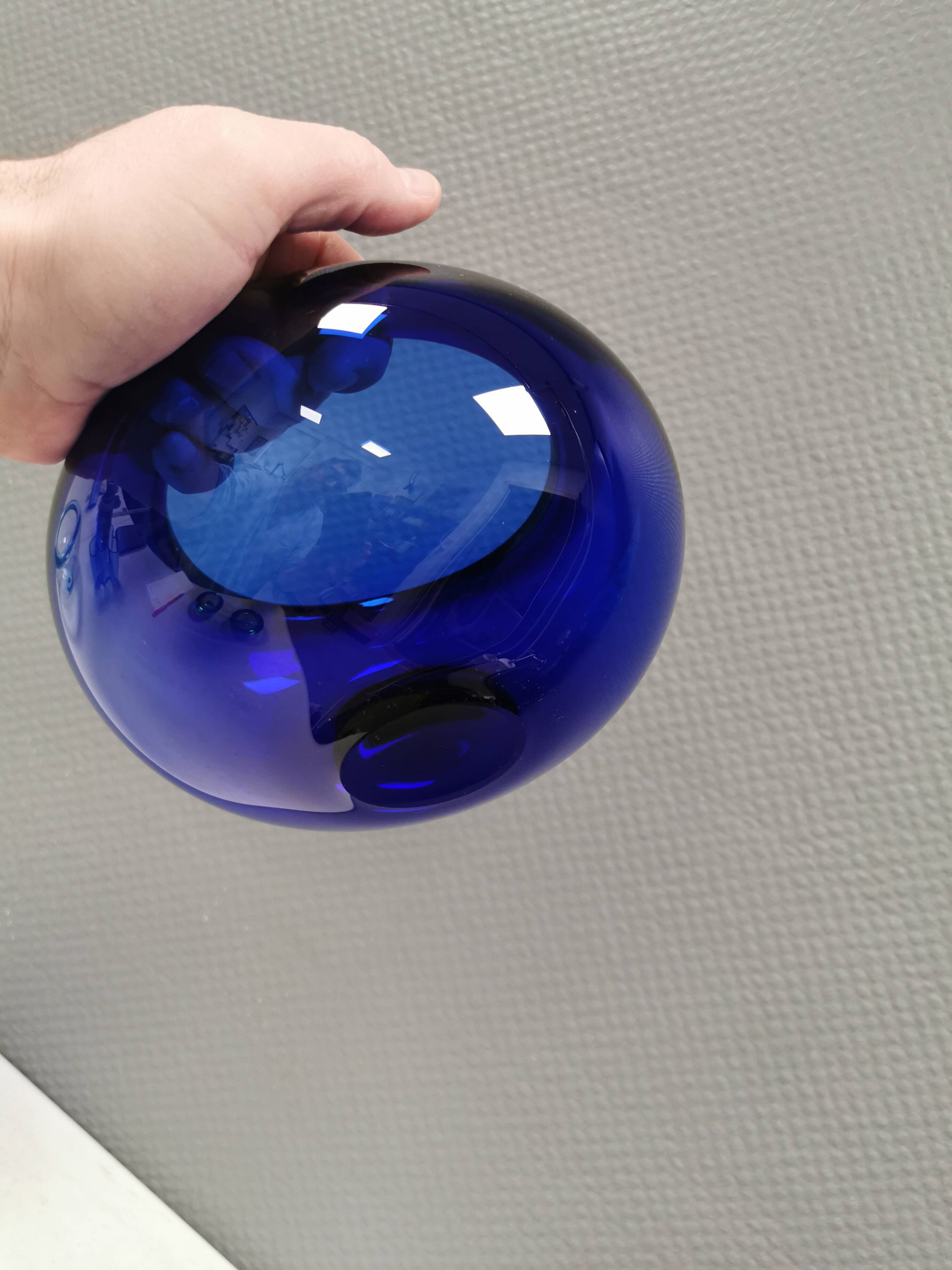 Blue PROVENCE bowl designed by Per Lütken for Holmegaard Glassworks 1955 Denmark