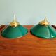 Duo de suspensions coniques en opaline verte, style Art Déco
