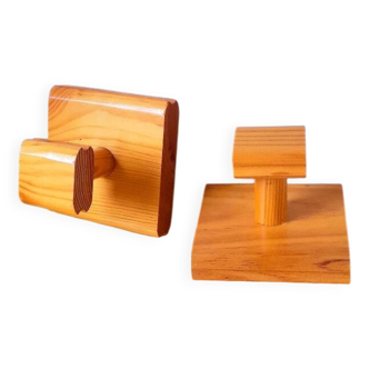Pine coat hooks, 1980.