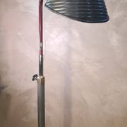 lampadaire 1940  rarestyle projecteur pieds sur roulettes  alu masif    180x110x70