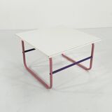 Pink and purple tubular coffee table, 1980