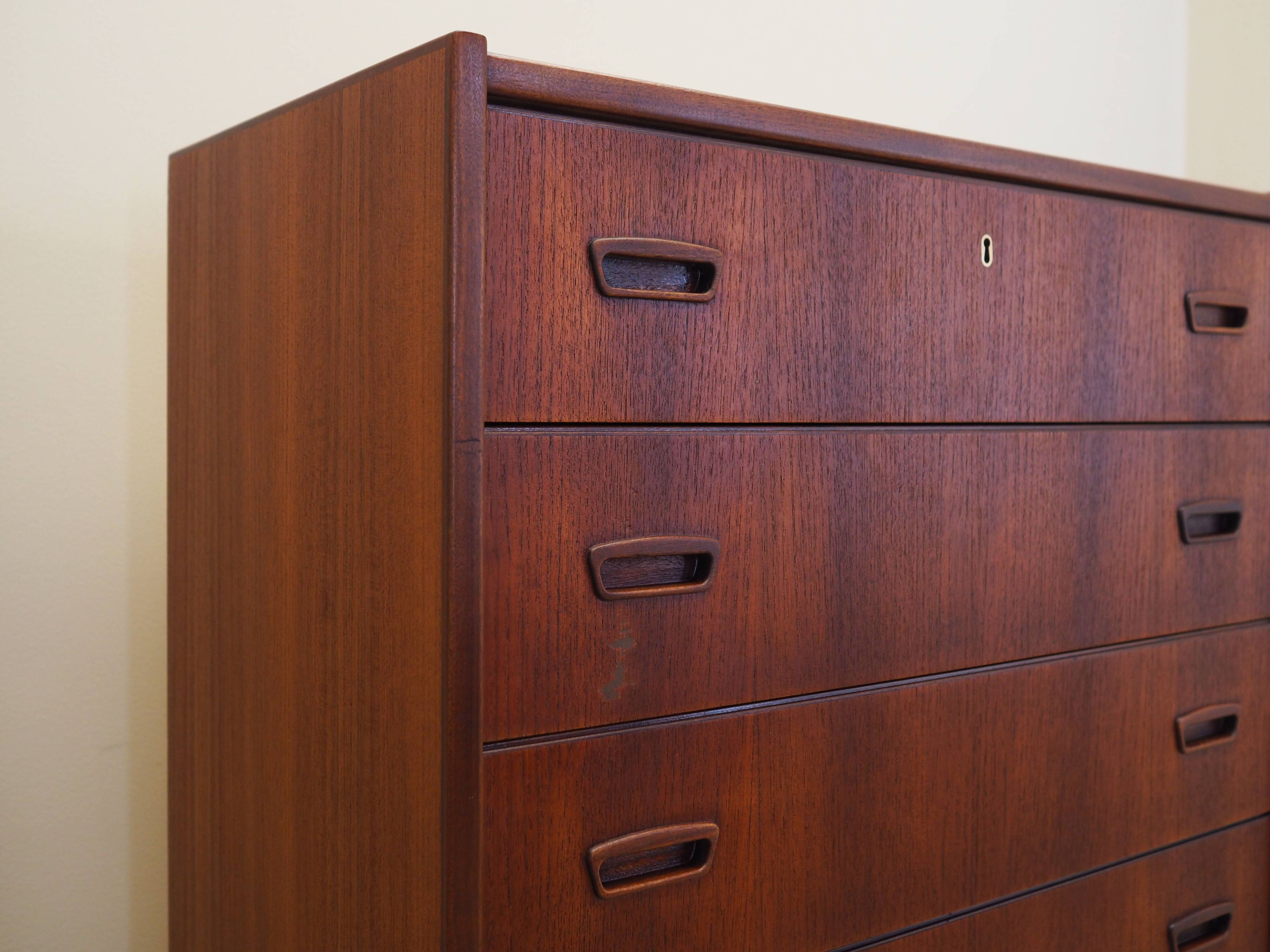 Teak chest of drawers, Danish design, 1970s, production: Denmark