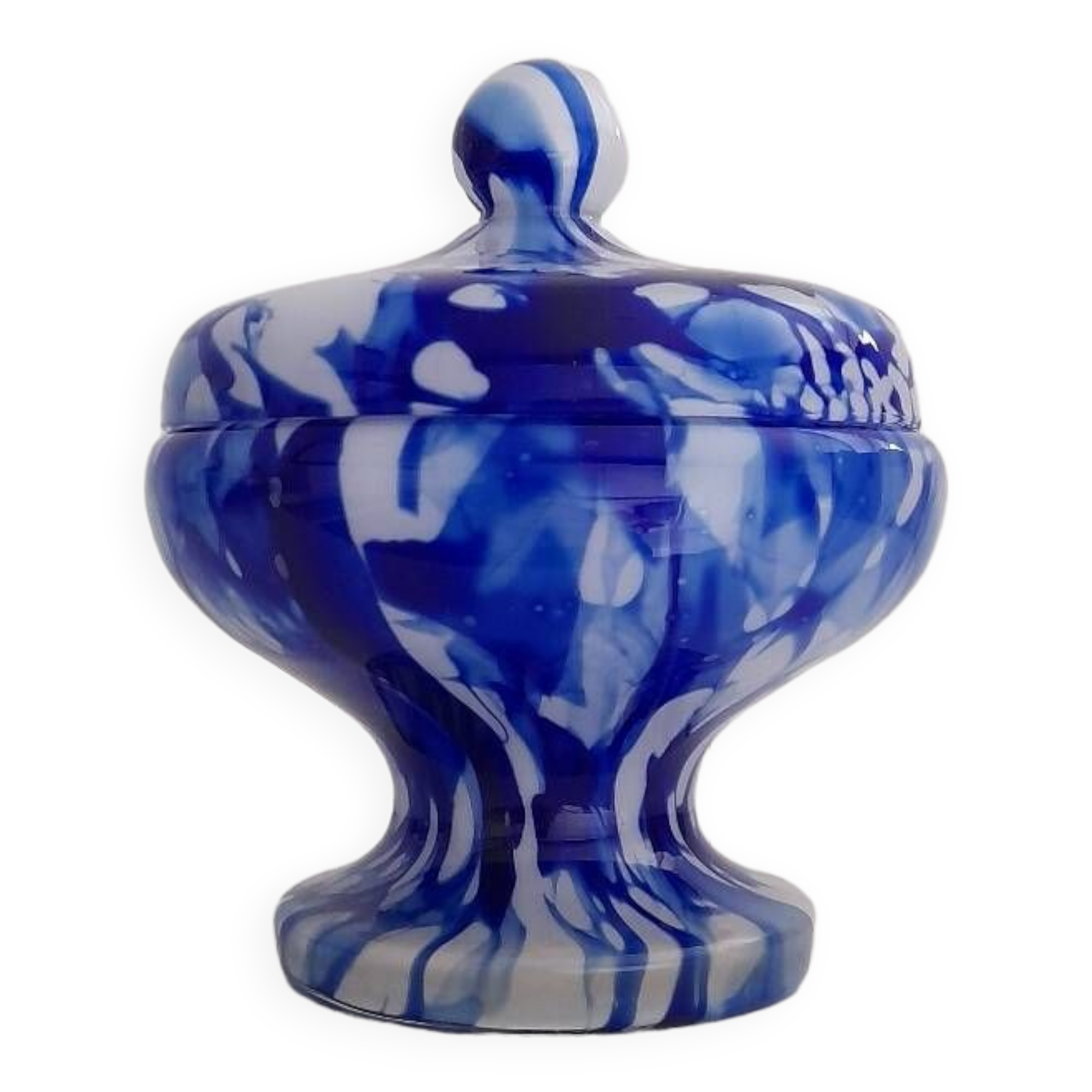 Murano glass opaline candy dish