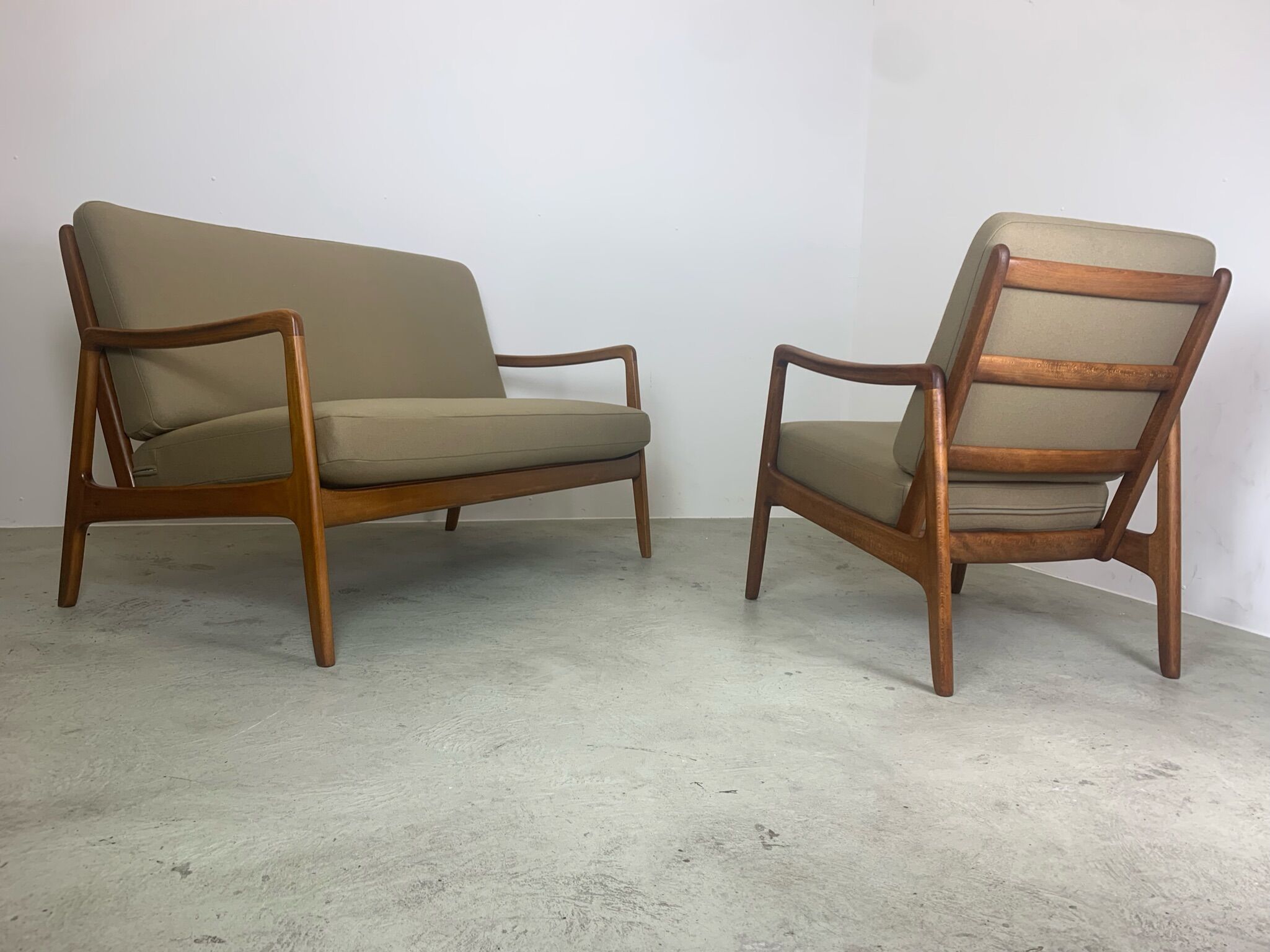 Canapé & chaises d'Ole Wanscher pour France &Søn, Danemark, années 1960