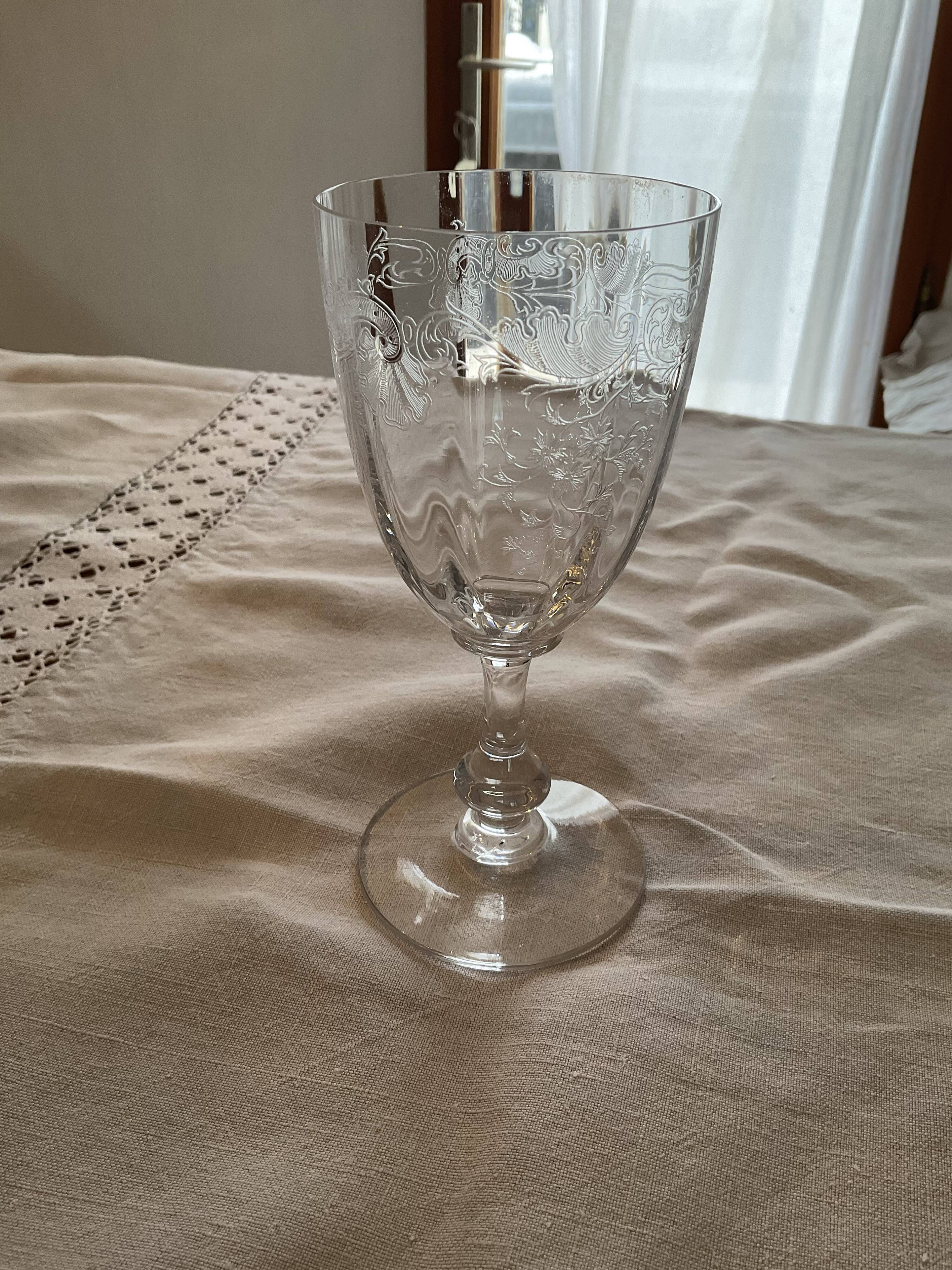 5 water glasses, Crystal Saint Louis, model Massenet with Venetian dimensions