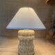 Lampe pierre annees 70 et l’abat-jour coton