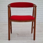 Danish armchair, 70s, reupholstered, kvadrat furniture wool, oak wood