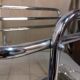 Dessert bar with chromed metal and smoked glass wheels, 70s