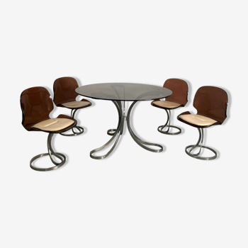 Table et 4 chaises années 70 rinck