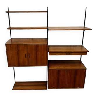 Unité murale, étagère murale vintage en palissandre