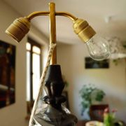 Antique floor lamp with lion motif