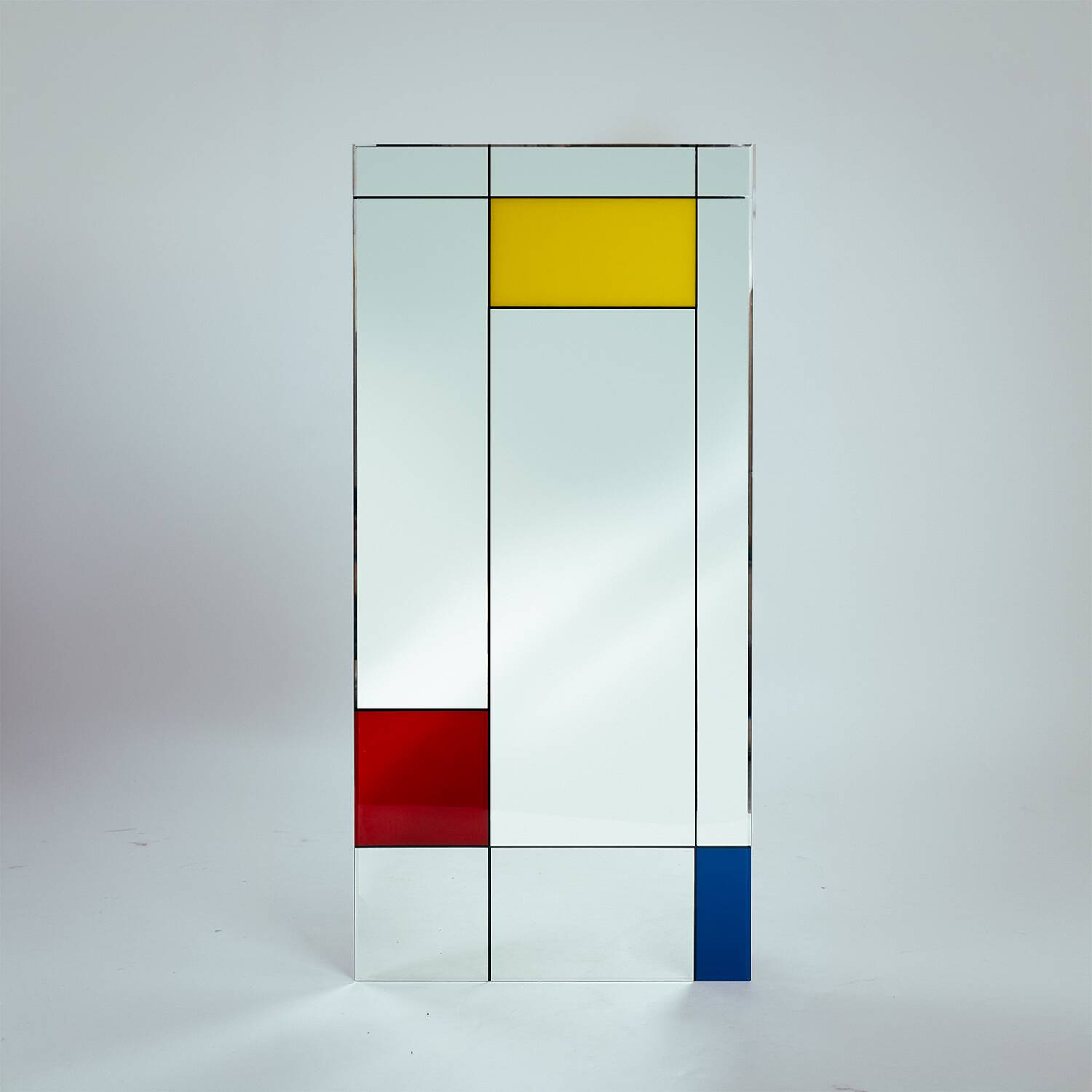 Piet Mondriaan De stijl art wall mirror by Rimadesio, Italy, 1980s