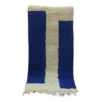 Tapis bleu Maroccain en laine 100cmx200cm