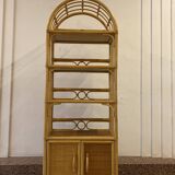 Rattan and wicker bamboo shelf