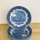 6 Churchill English ironstone soup plates, blue
