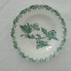 Plate saint amand green décor richelieu flower al . mb faience france