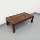 Table basse rectangulaire vintage en orme et loupe d’orme des années 70