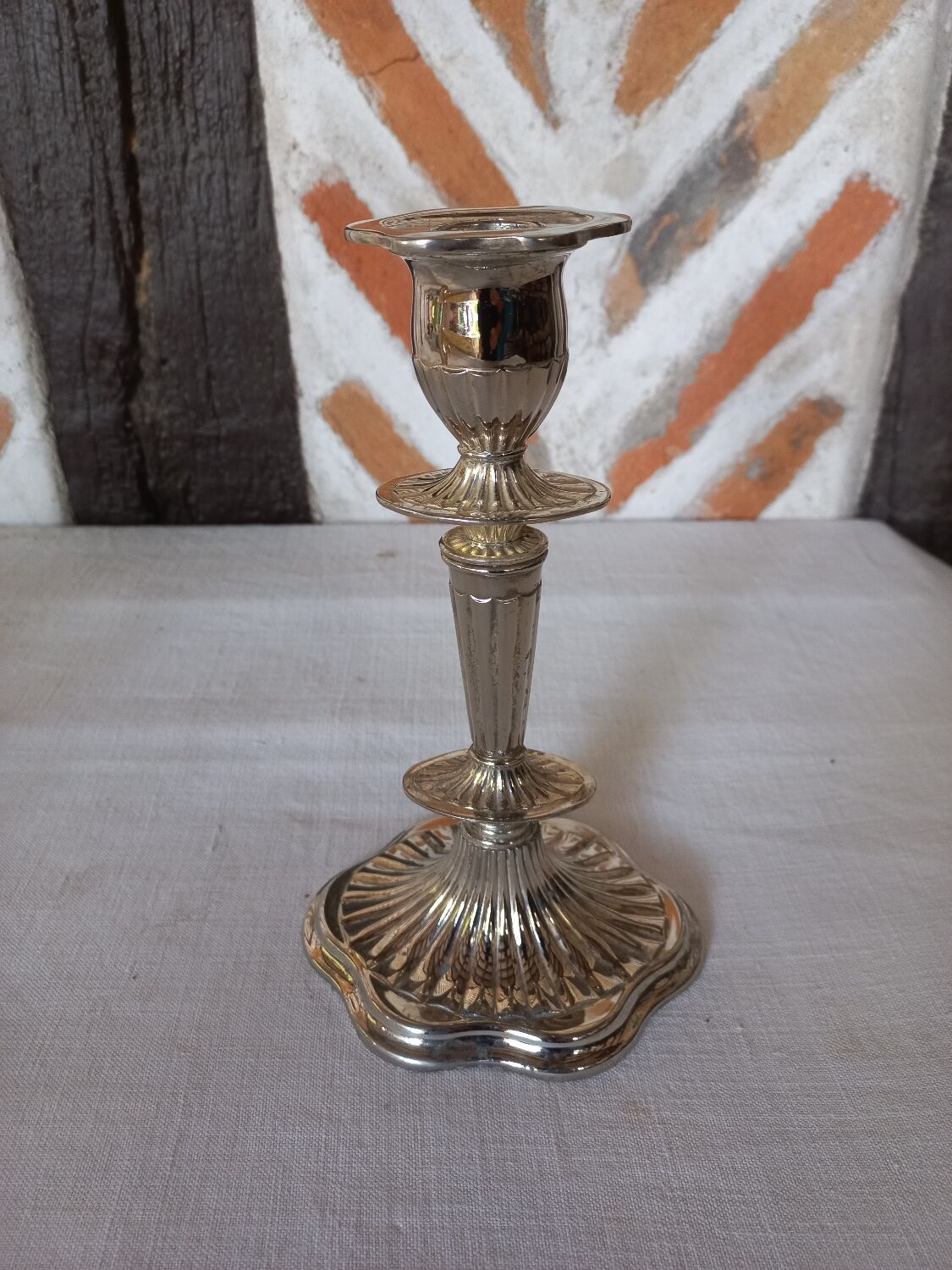 Candlestick candlestick silver metal