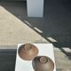 Duo of ceramic bowls interior glazed exterior matt raw earth