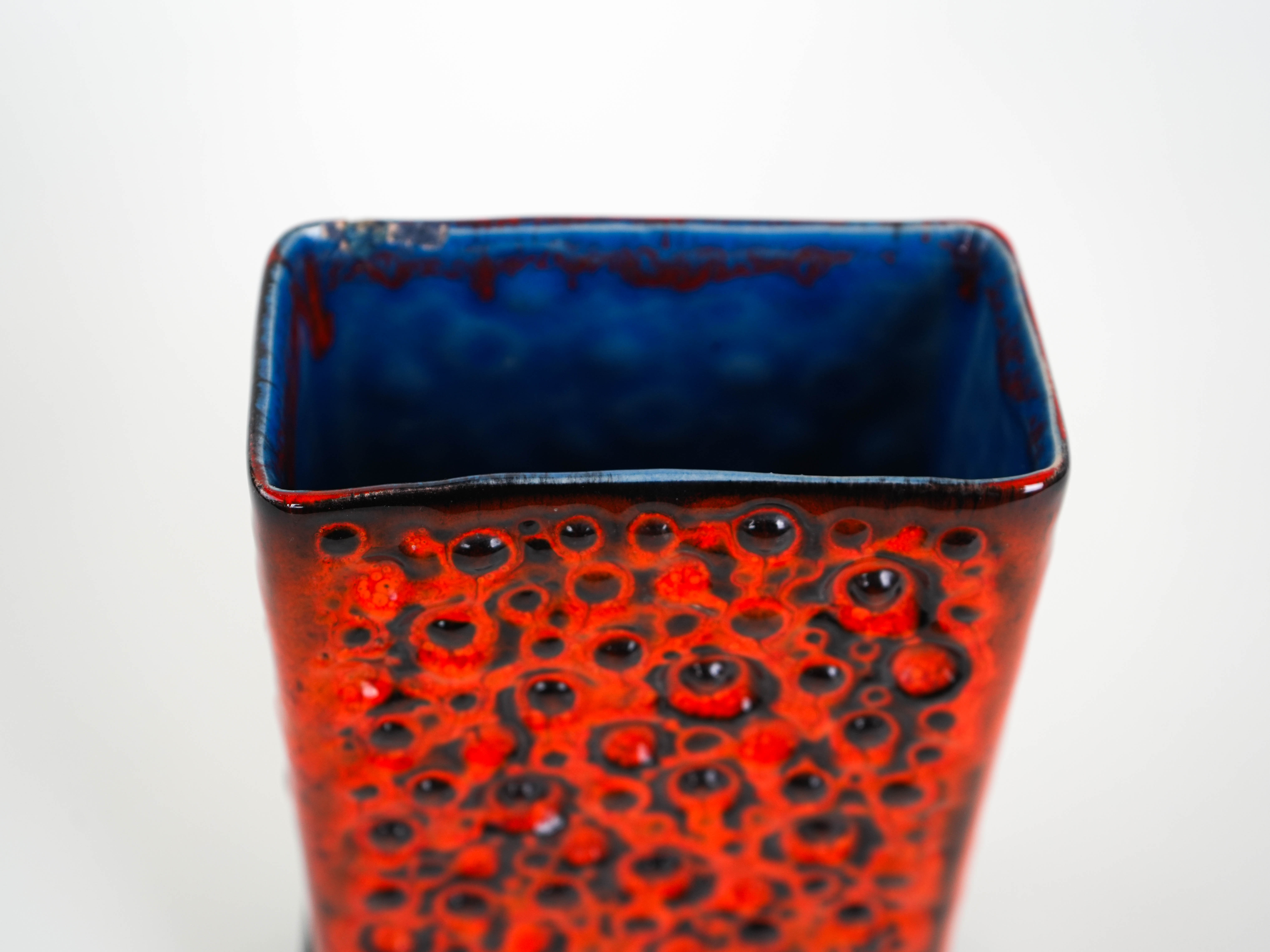 Ceramic vase, Fat Lava, German design, 1960s, made in West Germany