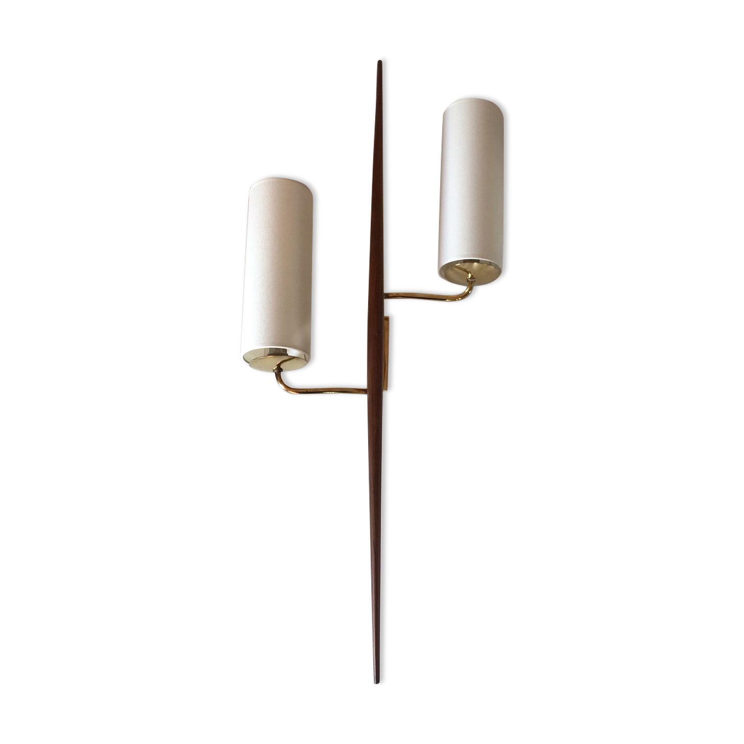 Brass and teak sconce design Lunel 1960
