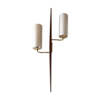 Brass and teak sconce design Lunel 1960