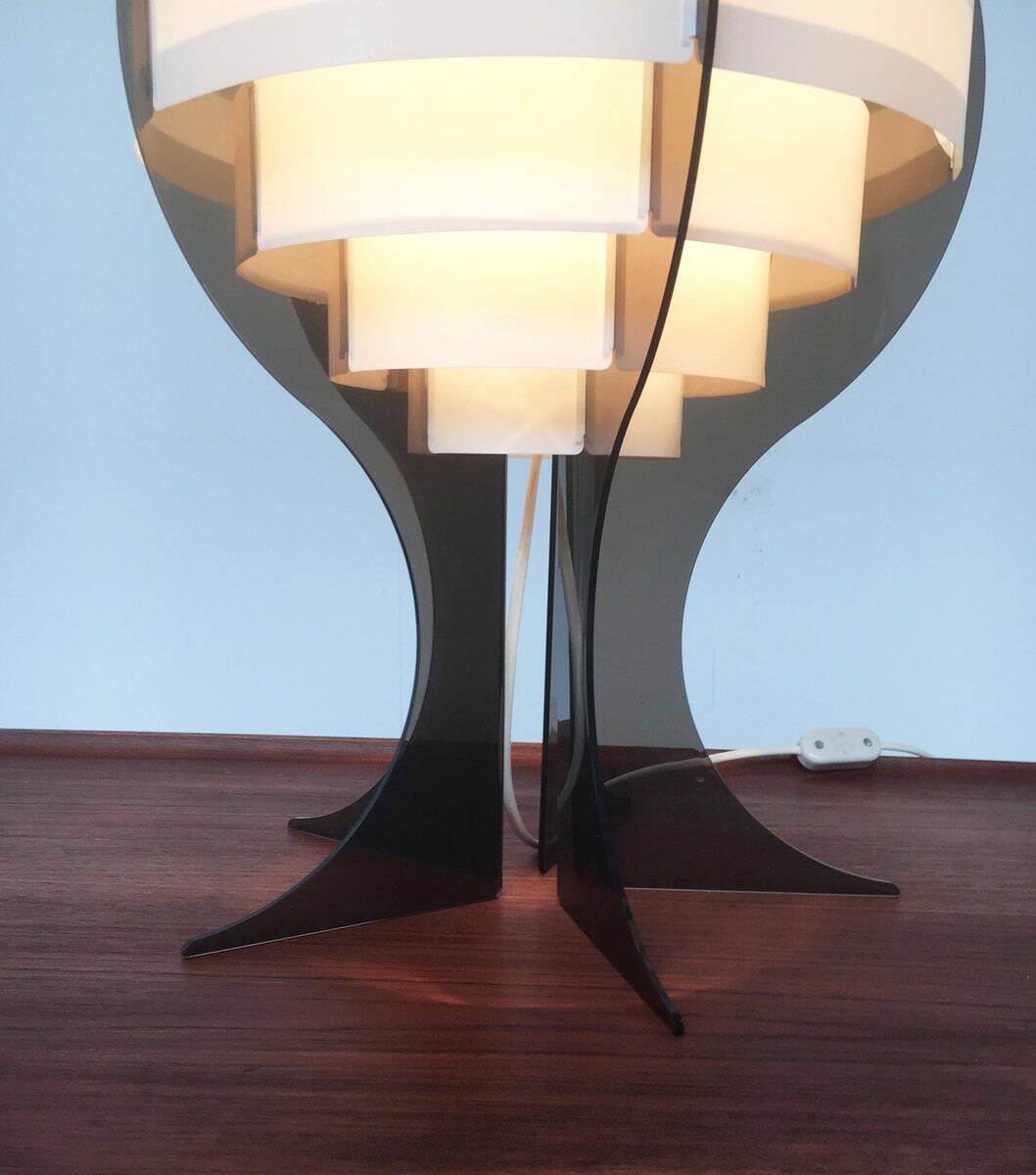 Mid-century Danish plastic table lamp by Flemming Brylle & Preben Jacobsen