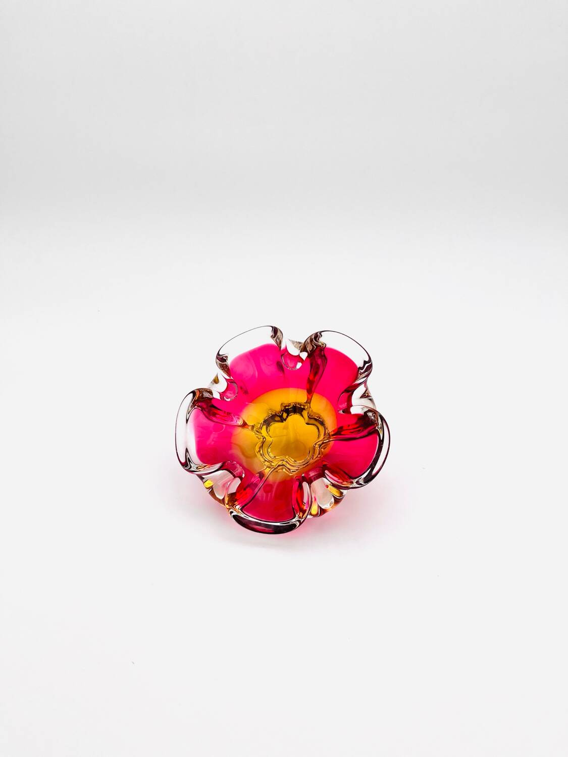 Sommerso Coupe Josef Hospodka - Bohemian Glass Art Design - Circa 60