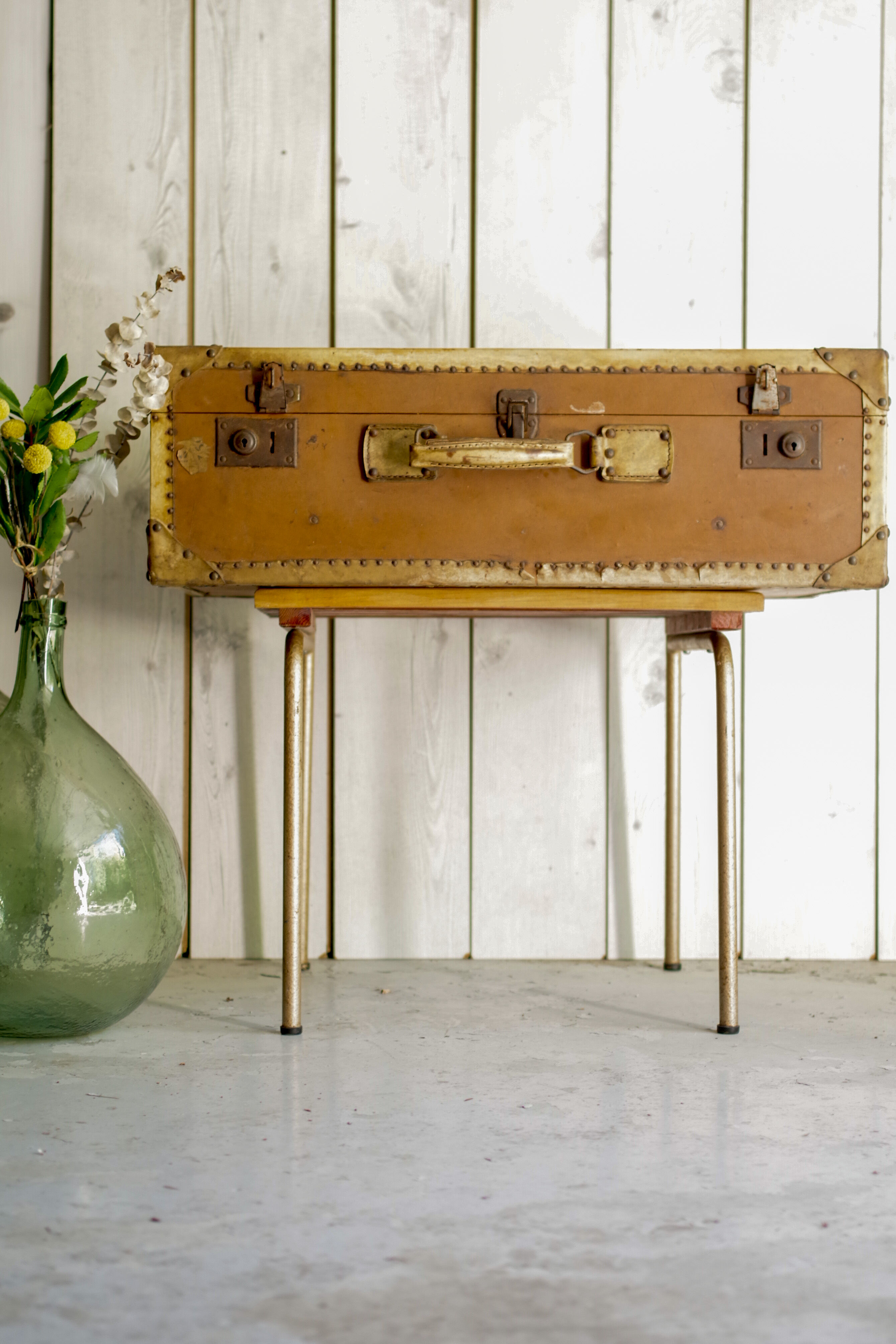 Large trunk or suitcase retro vintage years 50