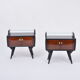 Pair of Italian Midcentury Nightstands with Sculptural Base