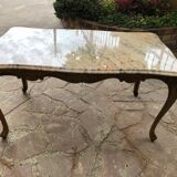 Gold bronze and marble coffee table