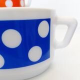 Set of 4 Arcopal polka dot coffee cups
