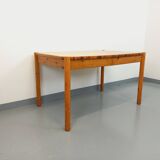 Vintage 60s 70s pine rectangular dining table with extension
