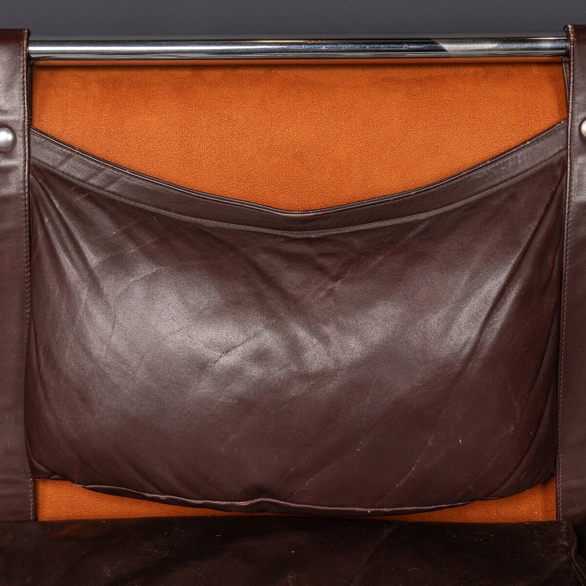 A 20thc italian brown leather sofa by gae aulenti for poltronova c.1962